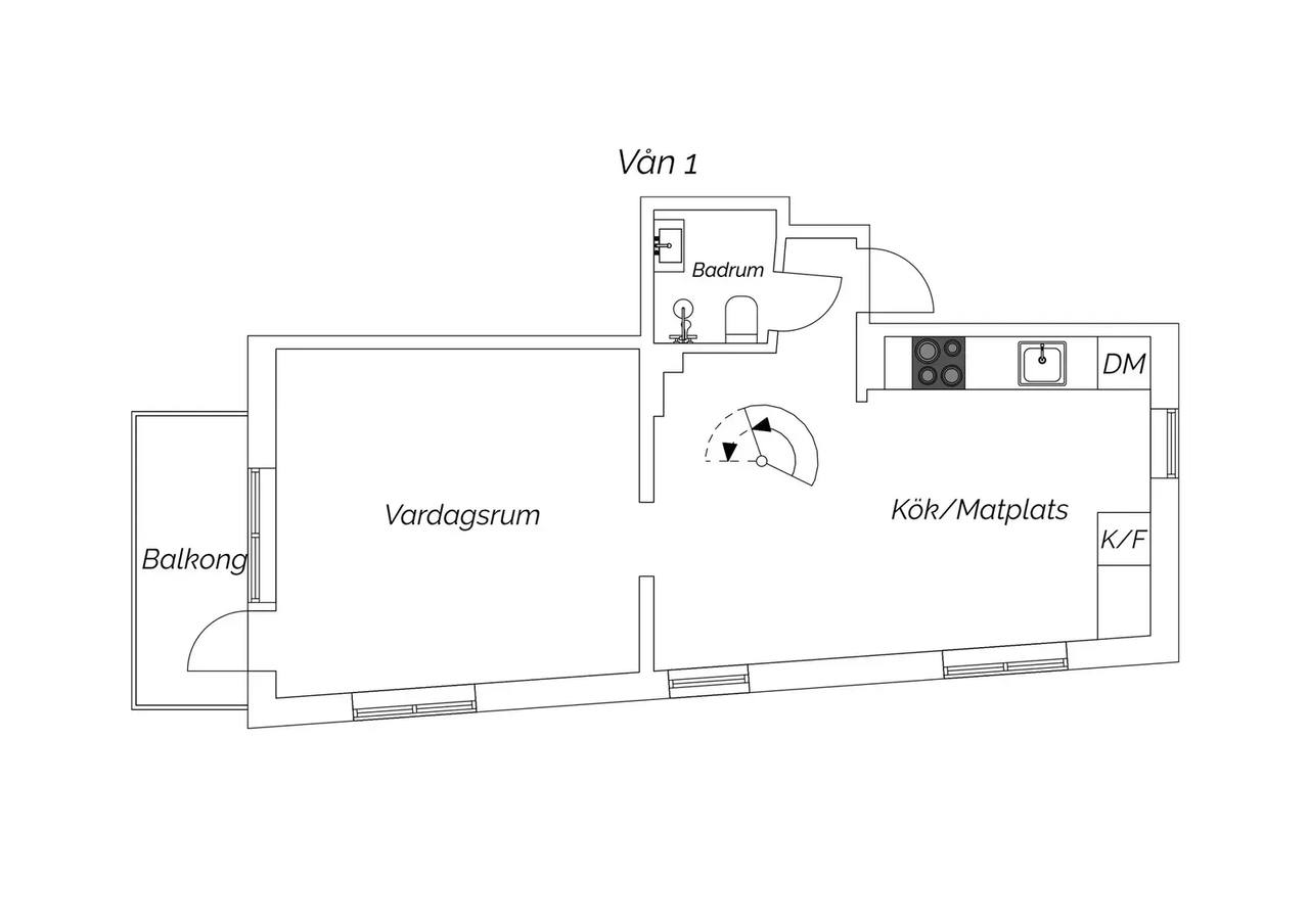 Floor plan for Södra Viktoriagatan 46C