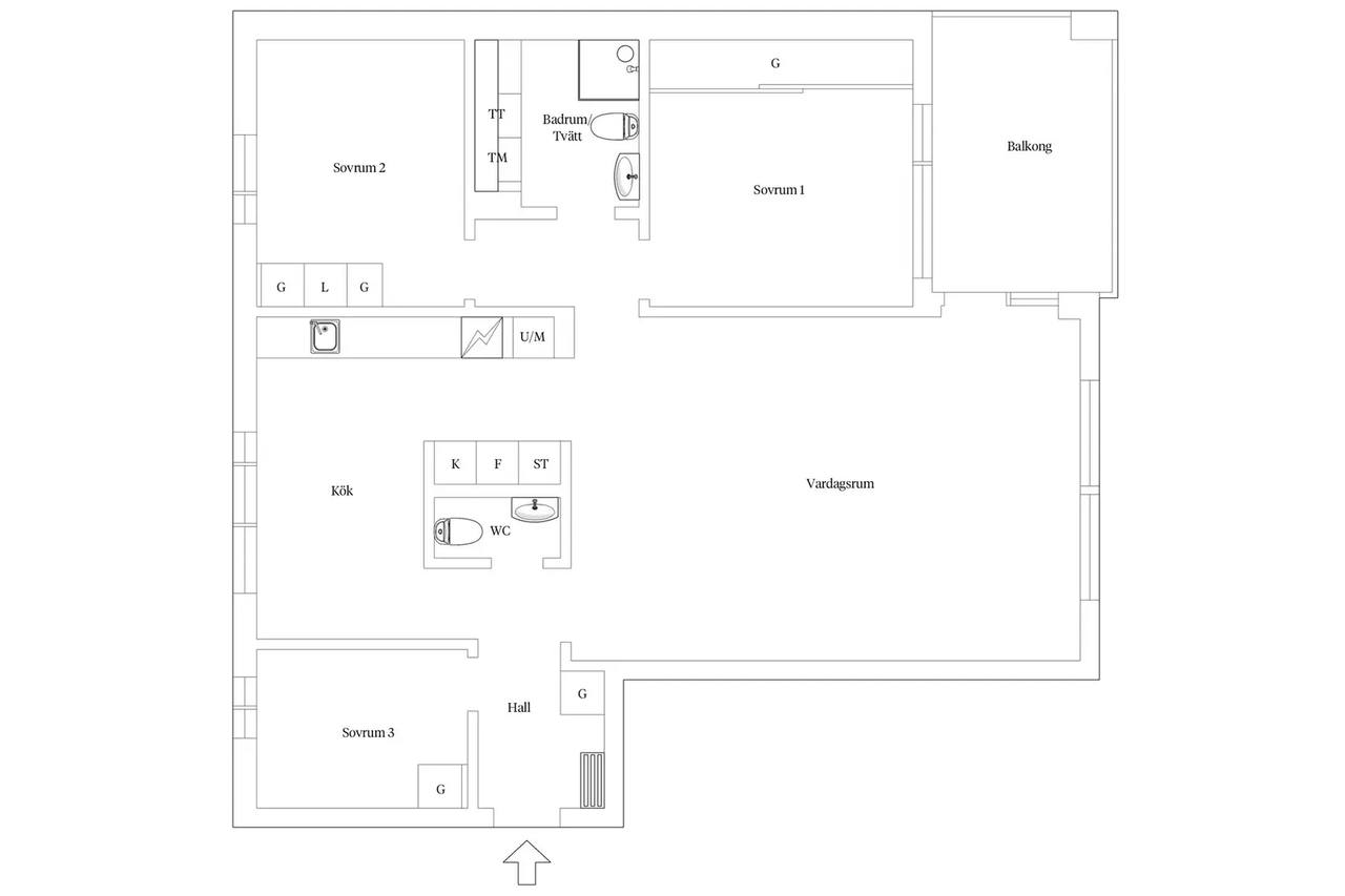 Floor plan for Lilla Brogatan 8