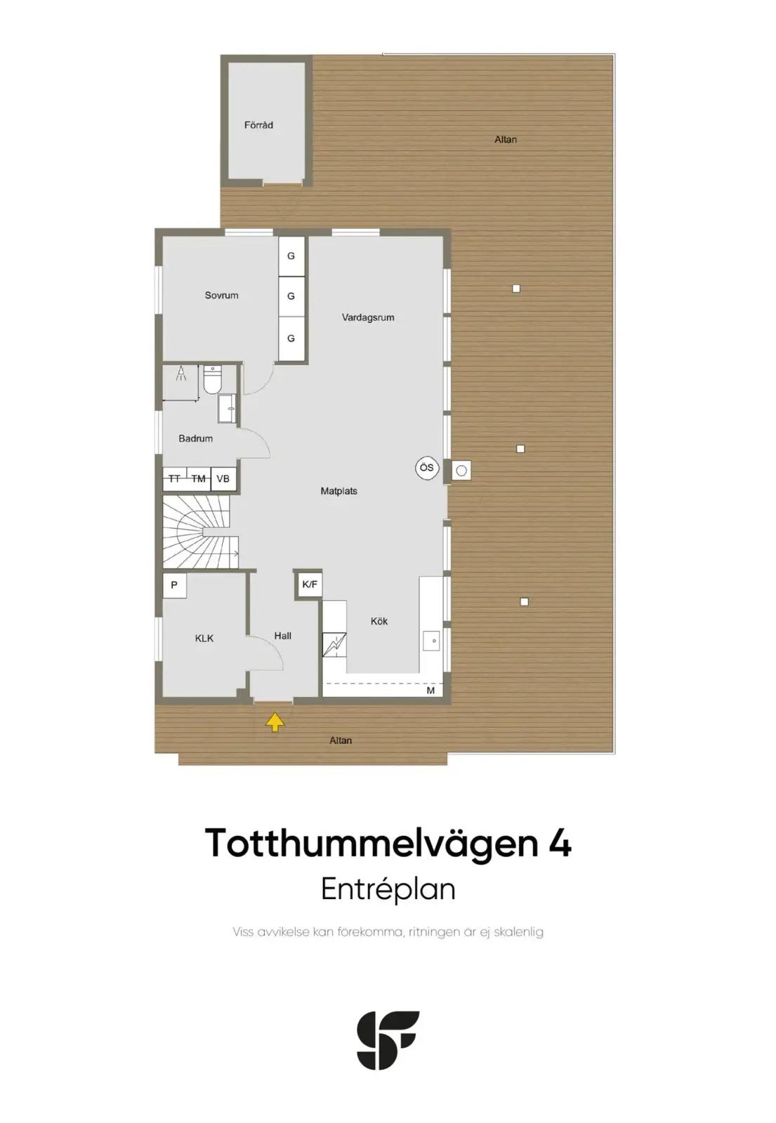 Planritning för Totthummelvägen 4