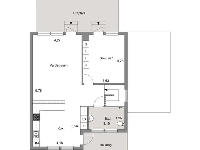 Floor plan for Granbarrsgatan 25
