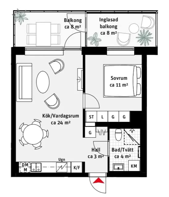 Floor plan for Triangelgatan 6