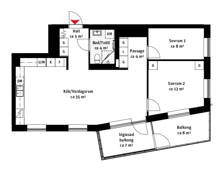 Floor plan for Triangelgatan 6