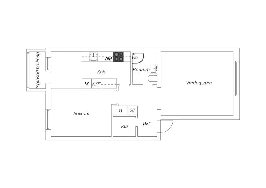 Floor plan for Kronetorpsgatan 56 D
