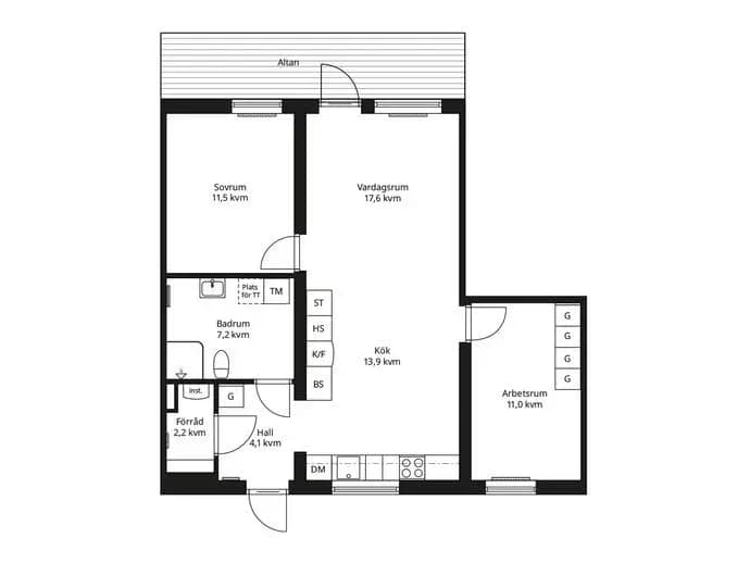 Floor plan for BoKlok Lavendeln
