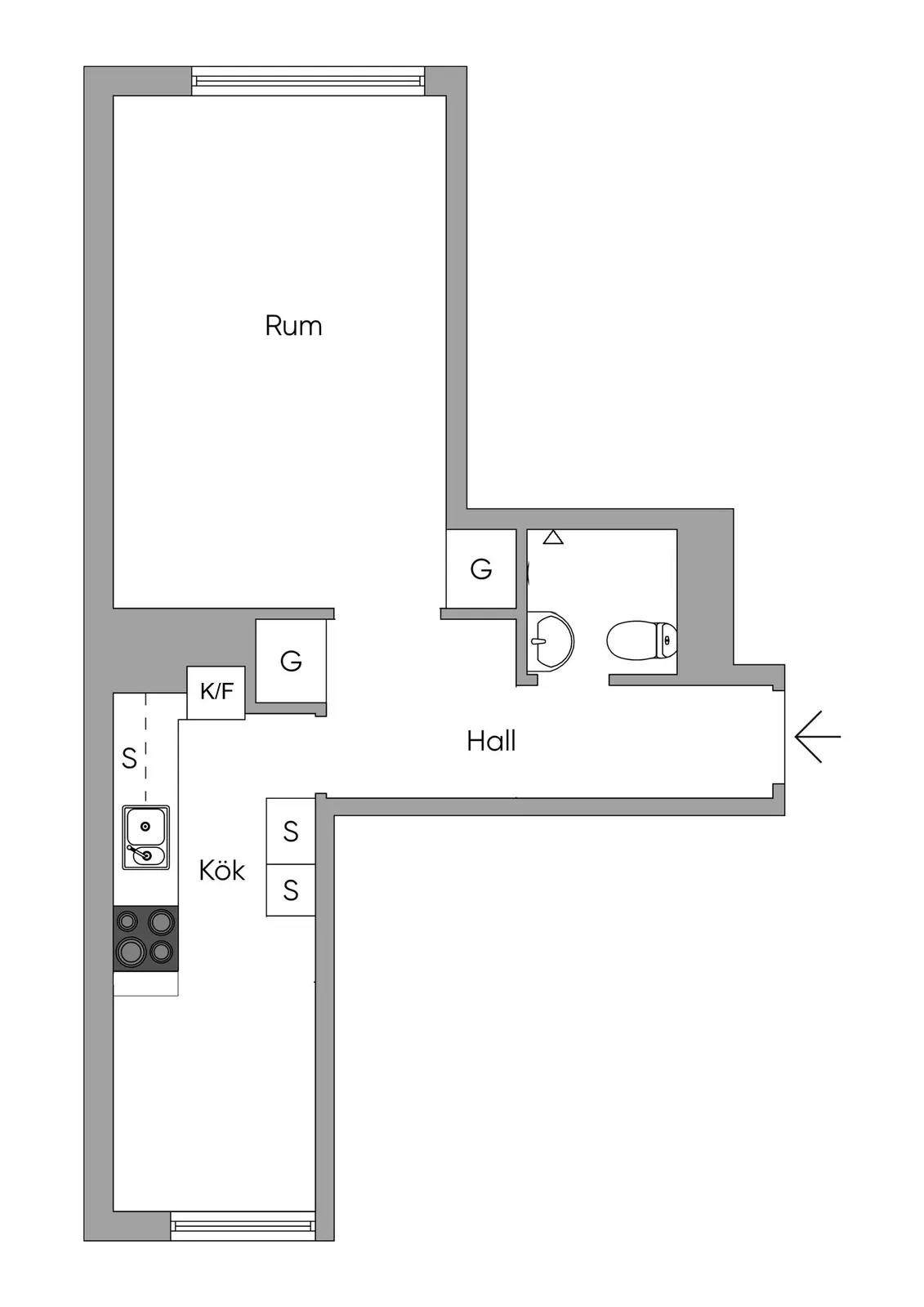 Floor plan for Vattenledningsvägen 43