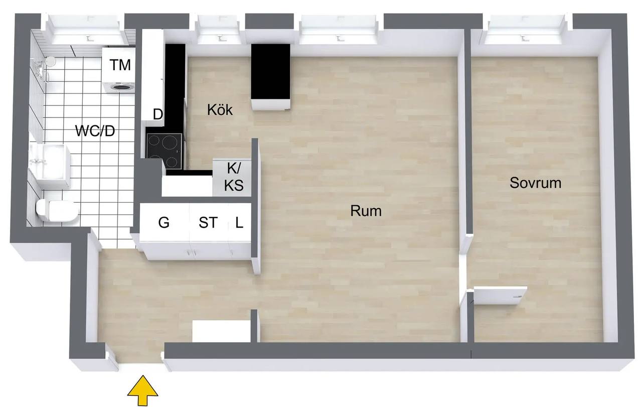 Floor plan for Odensgatan 15