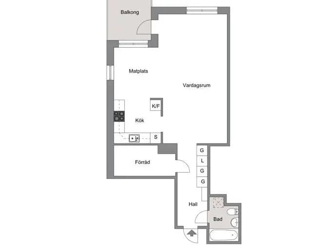Floor plan for Fatburs Kvarngata 14