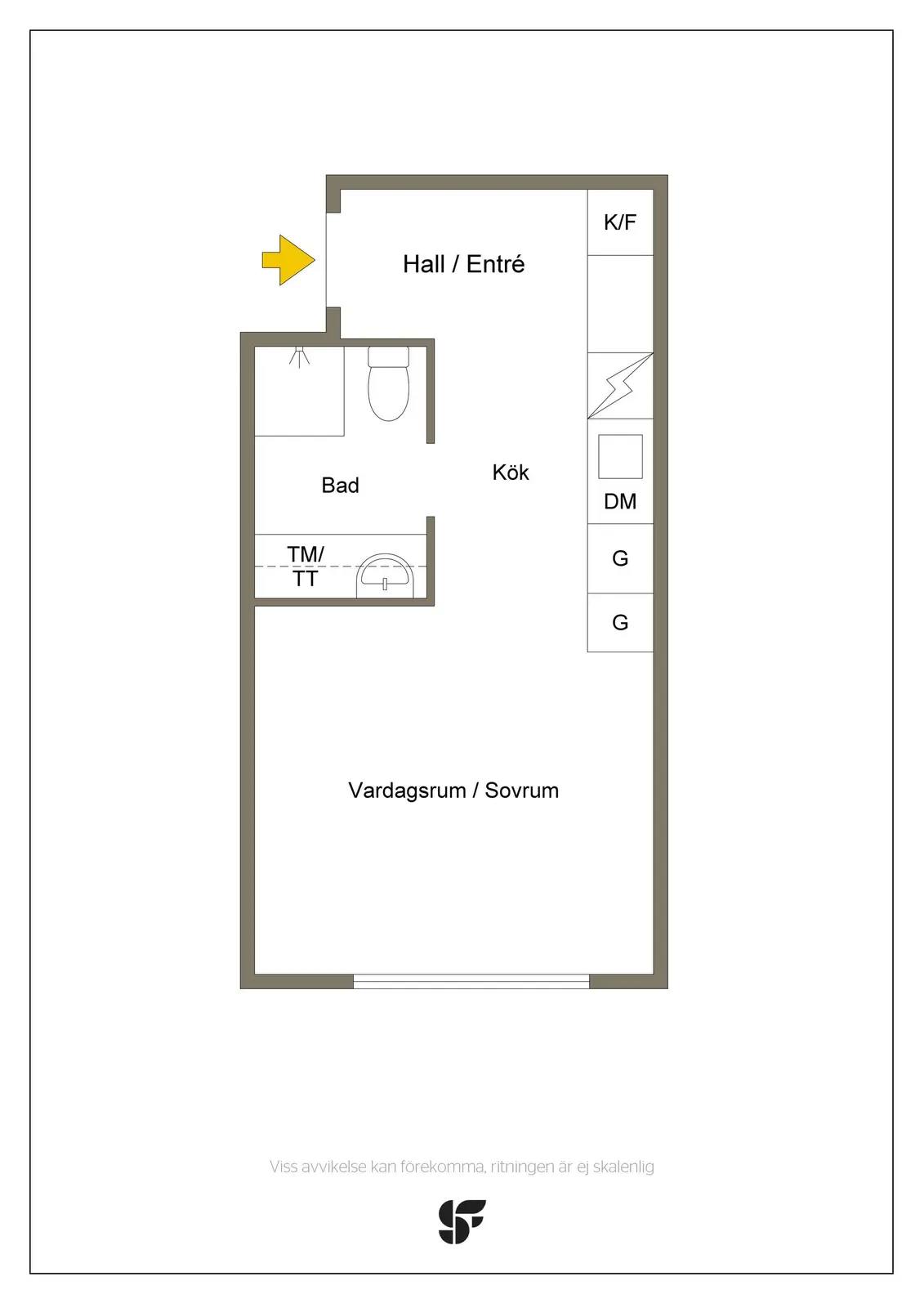 Planritning för Rudbecks väg 52G