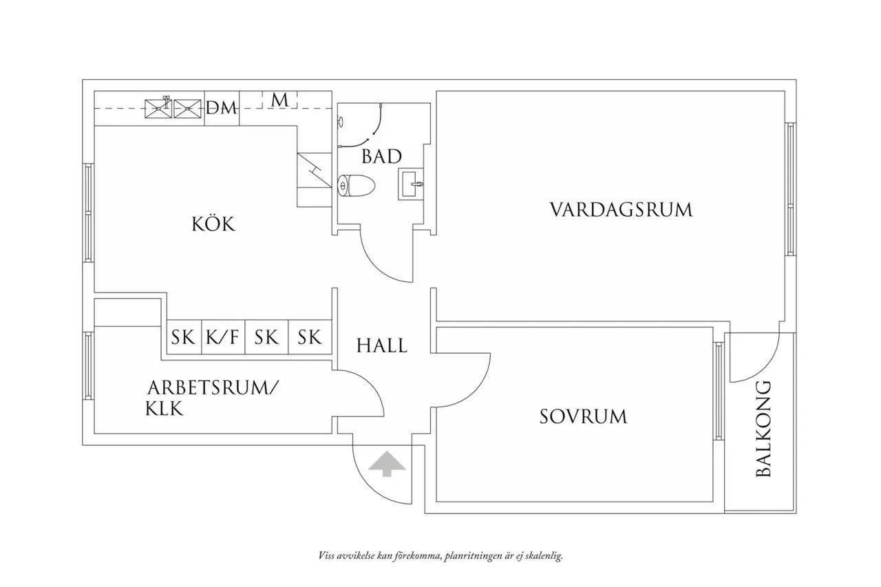 Floor plan for Fridkullagatan 17C