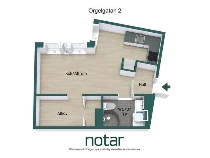 Planritning för Orgelgatan 2