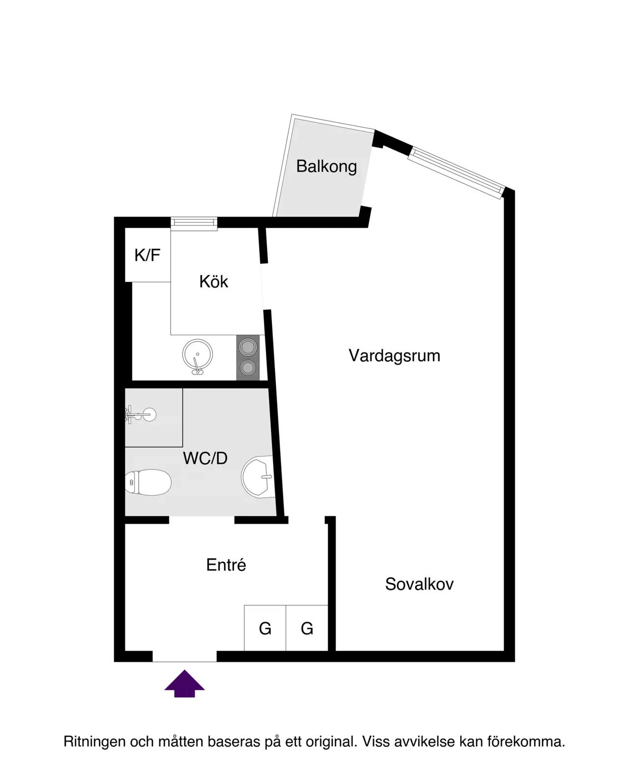 Planritning för Luthagsesplanaden 36A