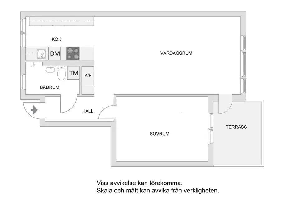 Planritning för Sorögatan 27, 3 Tr