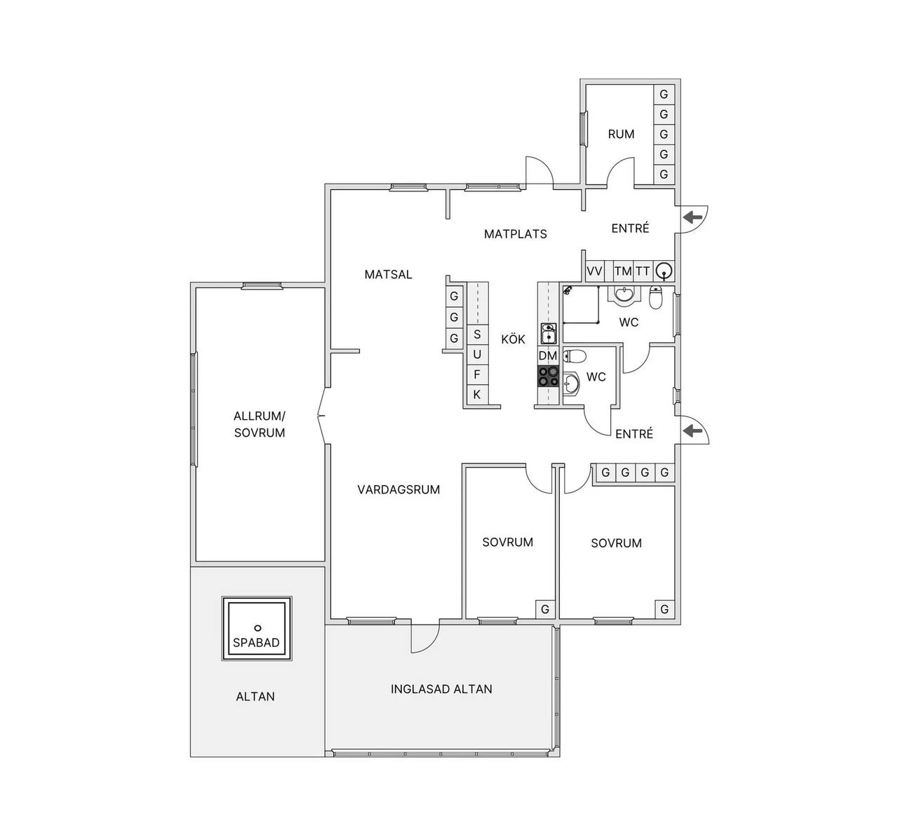 Floor plan for Blåbärsvägen 3