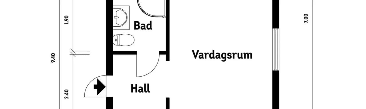 Floor plan for Fullblodsgatan 5A