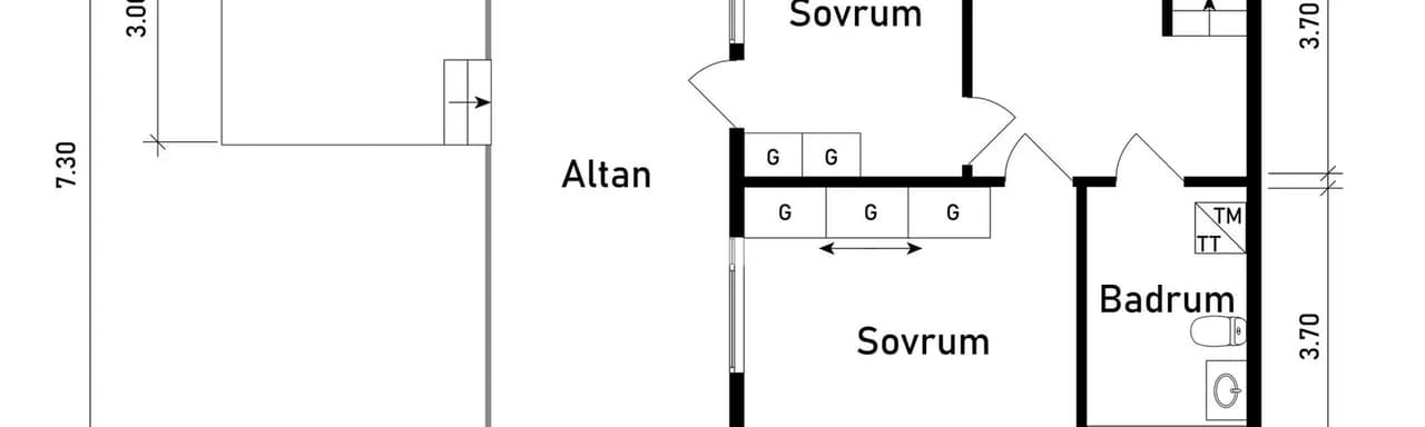 Planritning för Gunnaredsterrassen 25