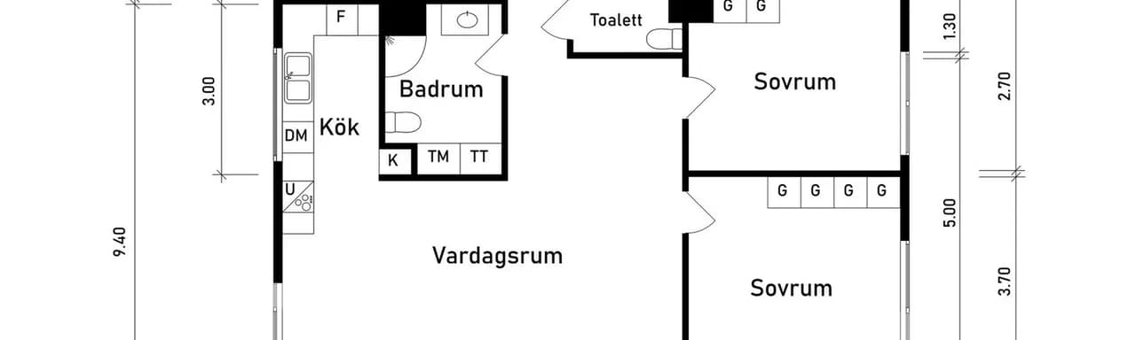 Floor plan for Hammarkullegatan 8