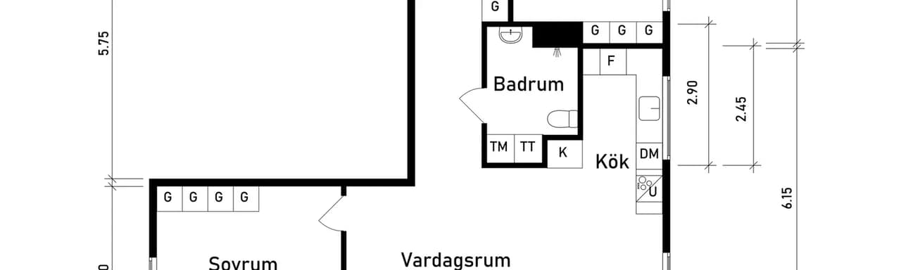 Floor plan for Hammarkullegatan 6