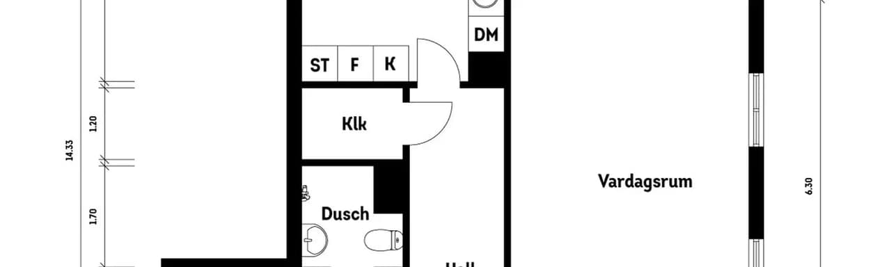Floor plan for Saffransgatan 1A