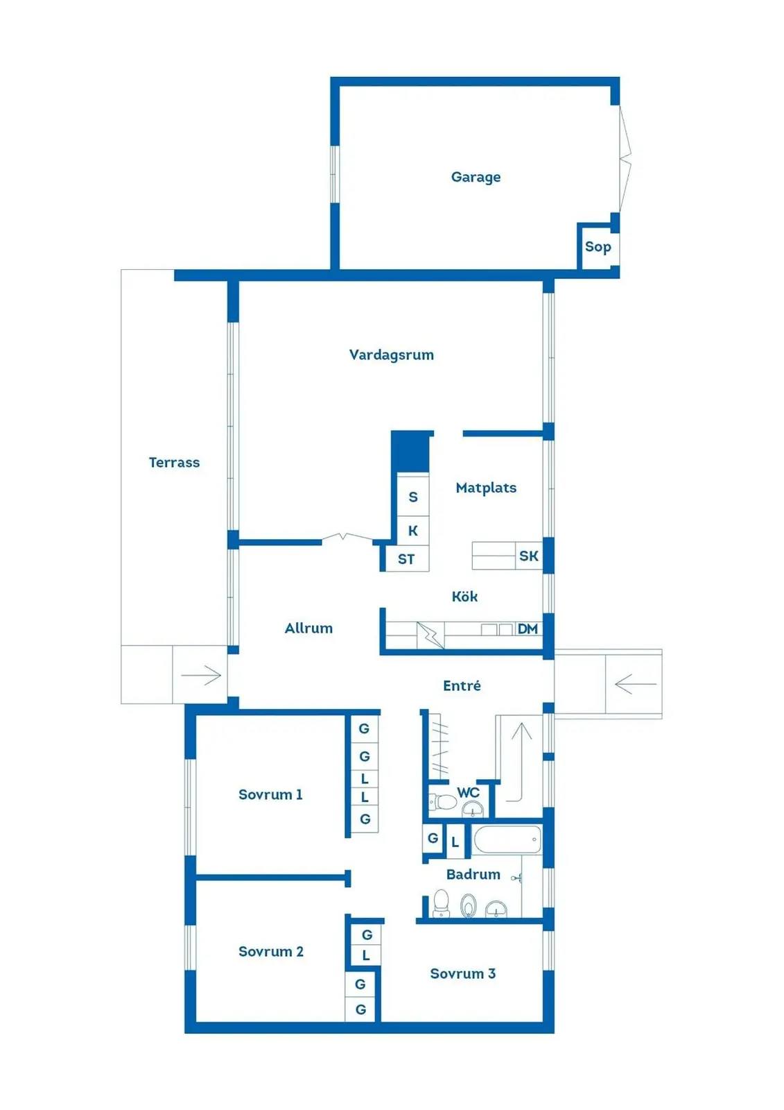 Floor plan for Björkgatan 8