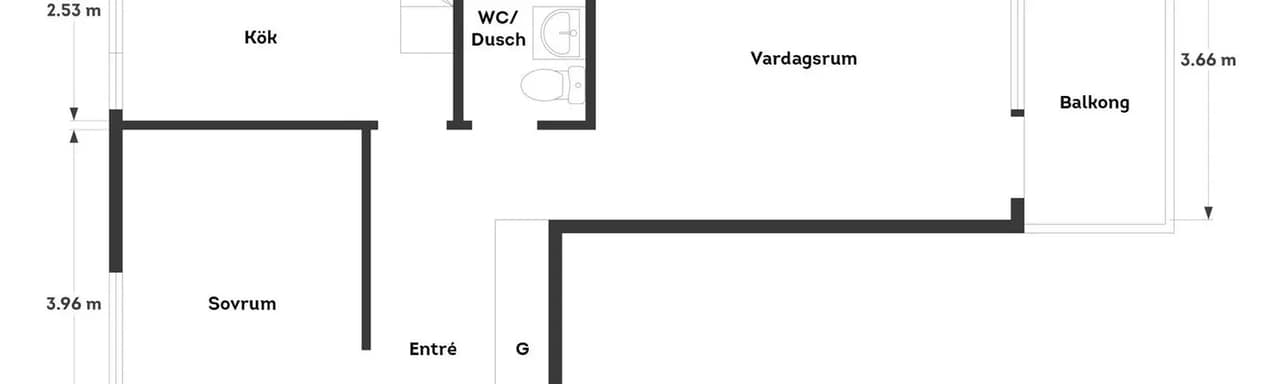 Floor plan for Lenvädersgatan 15