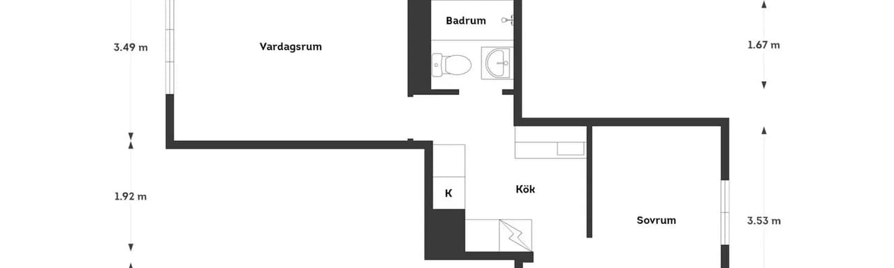 Floor plan for Hisingsgatan 2A