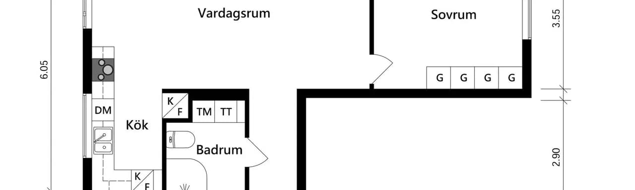 Floor plan for Hammarkullegatan 6