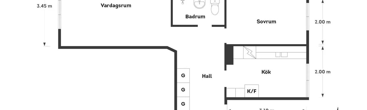 Floor plan for Myntgatan 10B