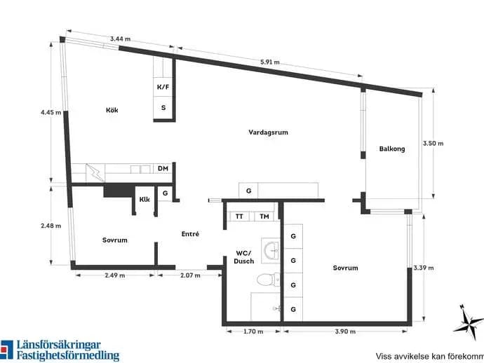 Floor plan for Gröna Annas gata 3