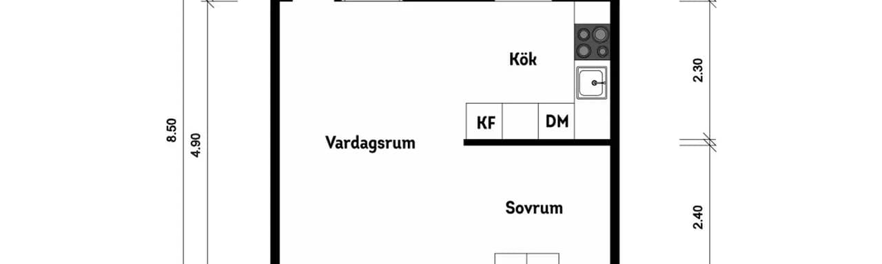Floor plan for Hallegatan 13