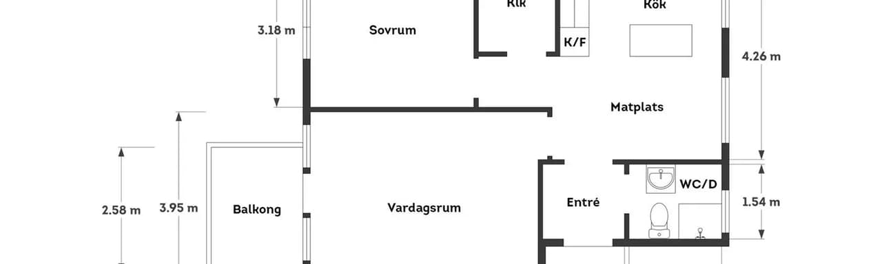Floor plan for Östanvindsgatan 3C
