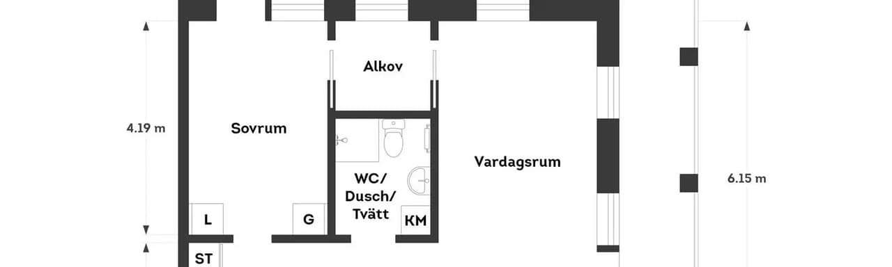Floor plan for Charlotte Löwenskölds Gränd 4