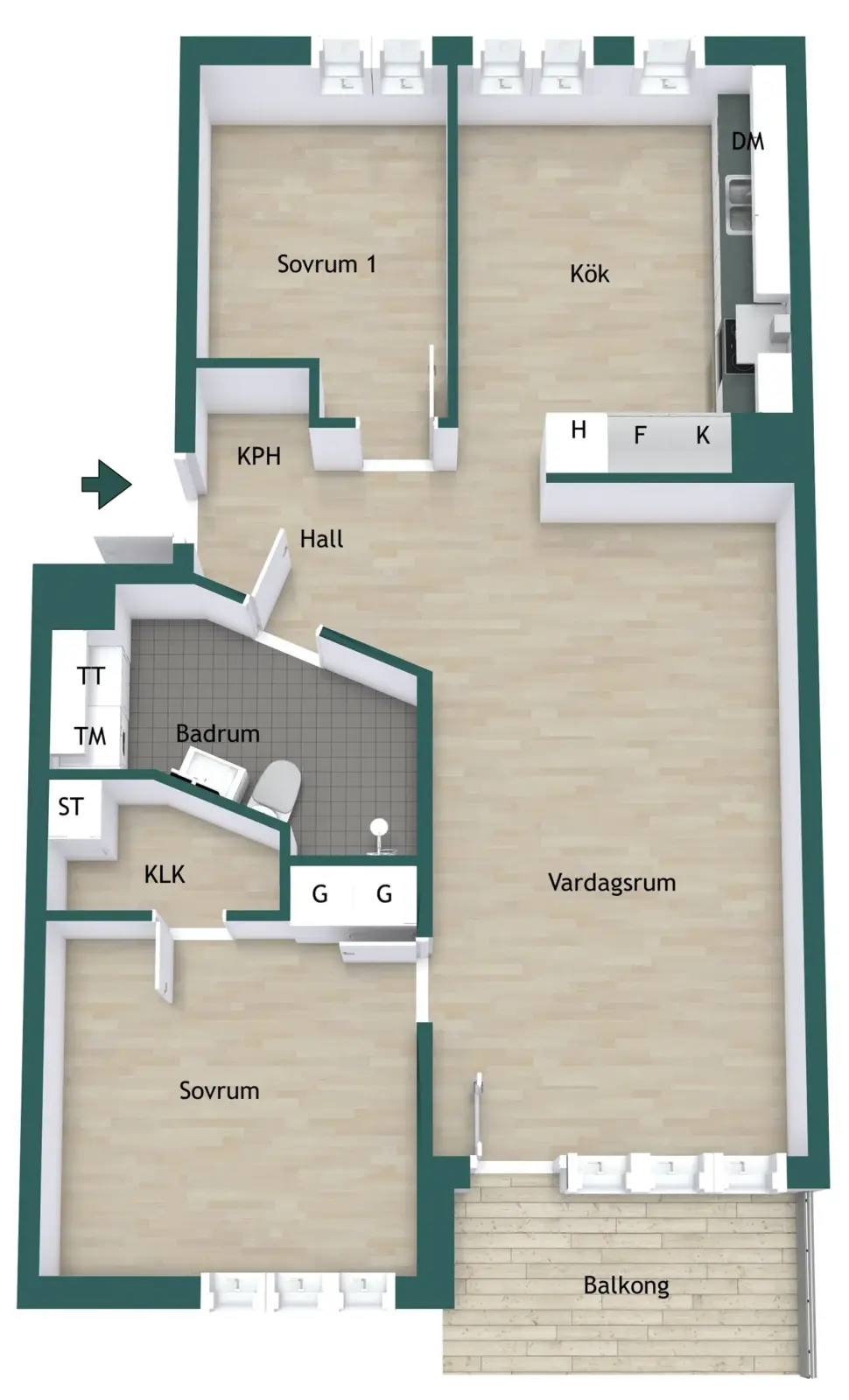 Planritning för Portalgatan 15