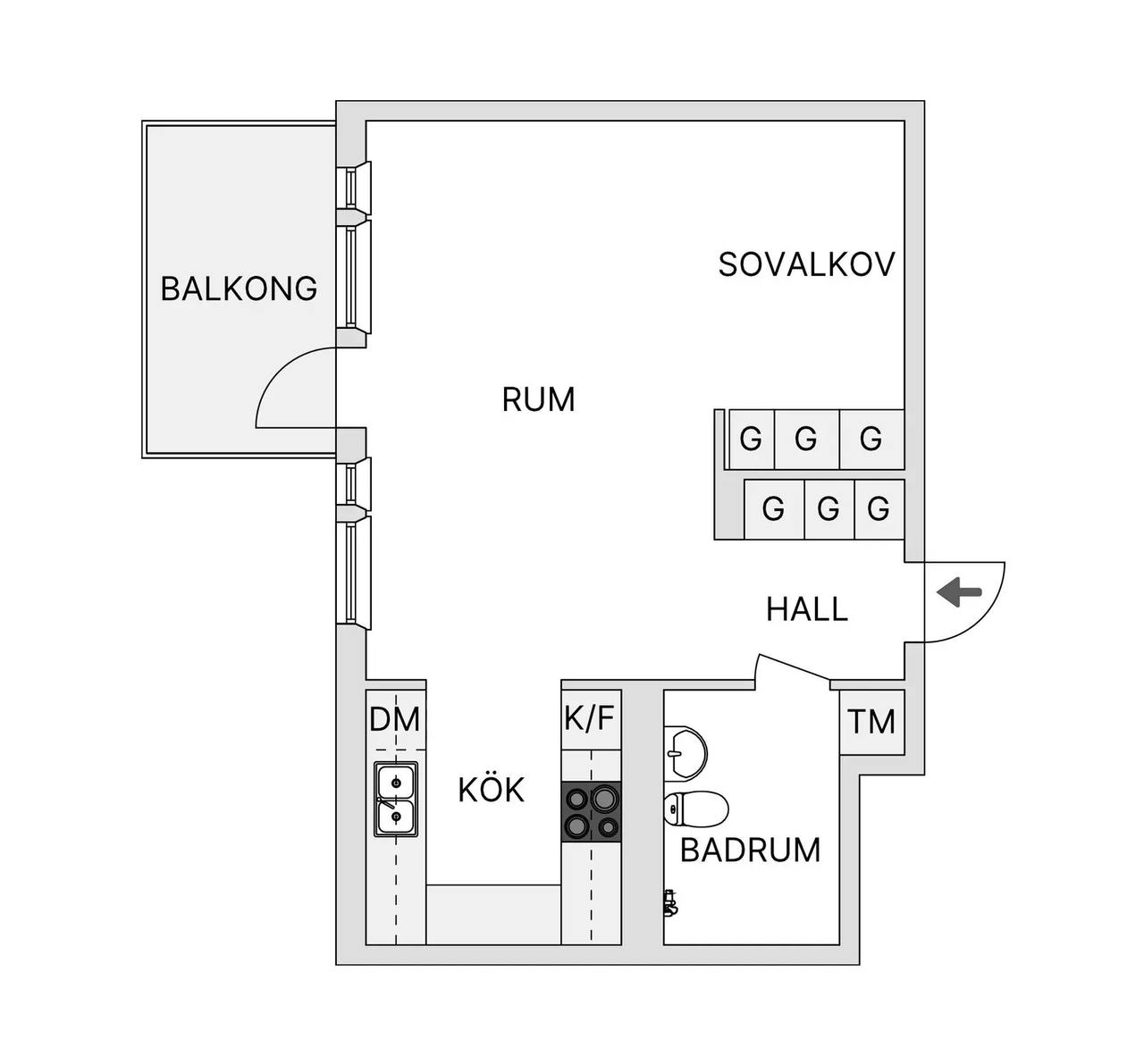 Floor plan for Bågljusvägen 7, vån 2
