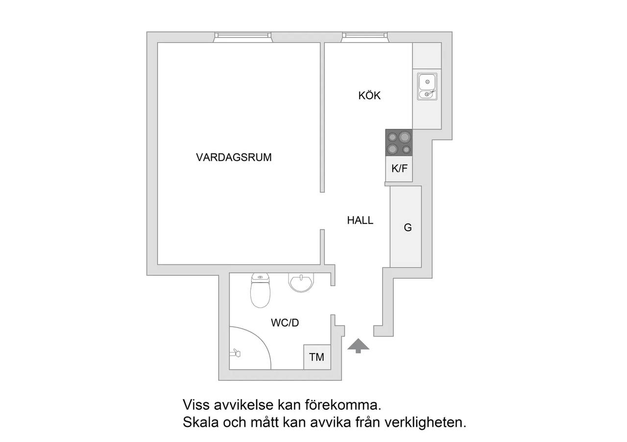 Floor plan for Industrigatan 14, 5 tr