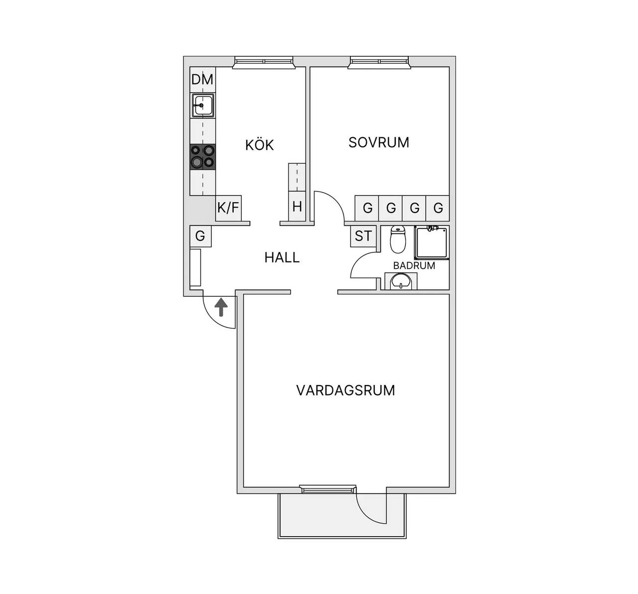 Floor plan for Nansensgatan 10B