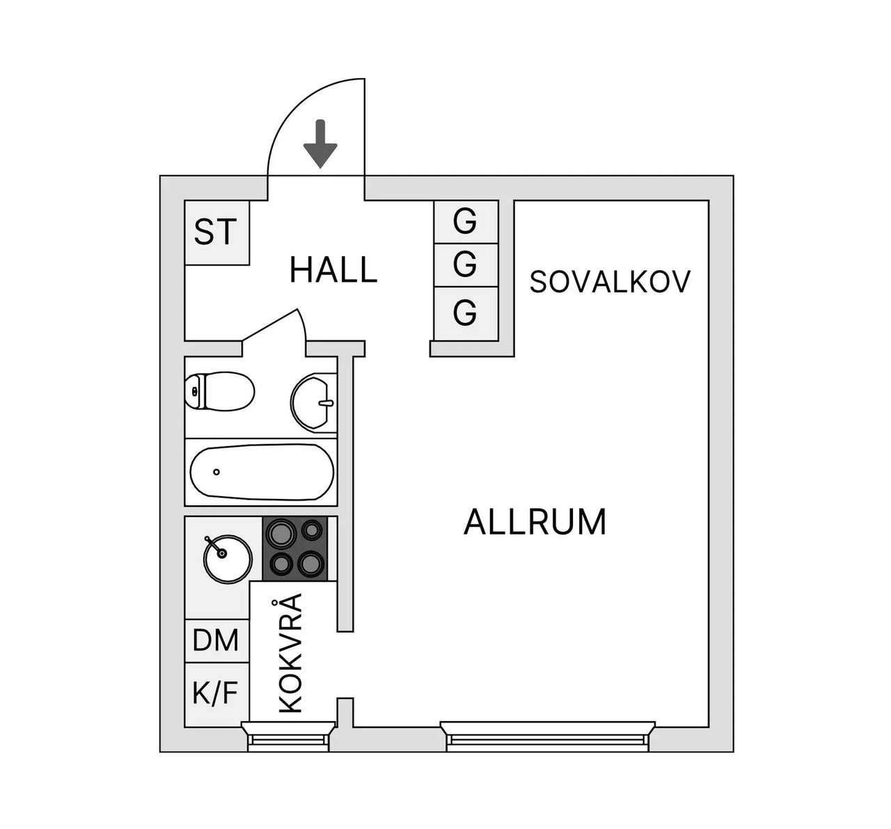 Floor plan for Möllevångsgatan 30A