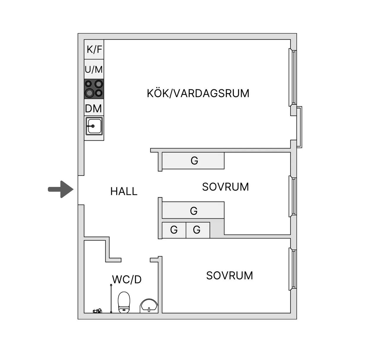 Planritning för Lorensborgsgatan 5B
