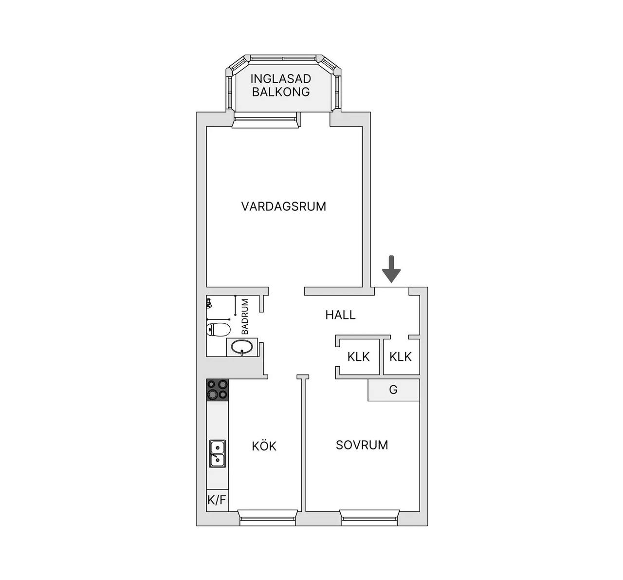 Planritning för Bobergsängen 1B