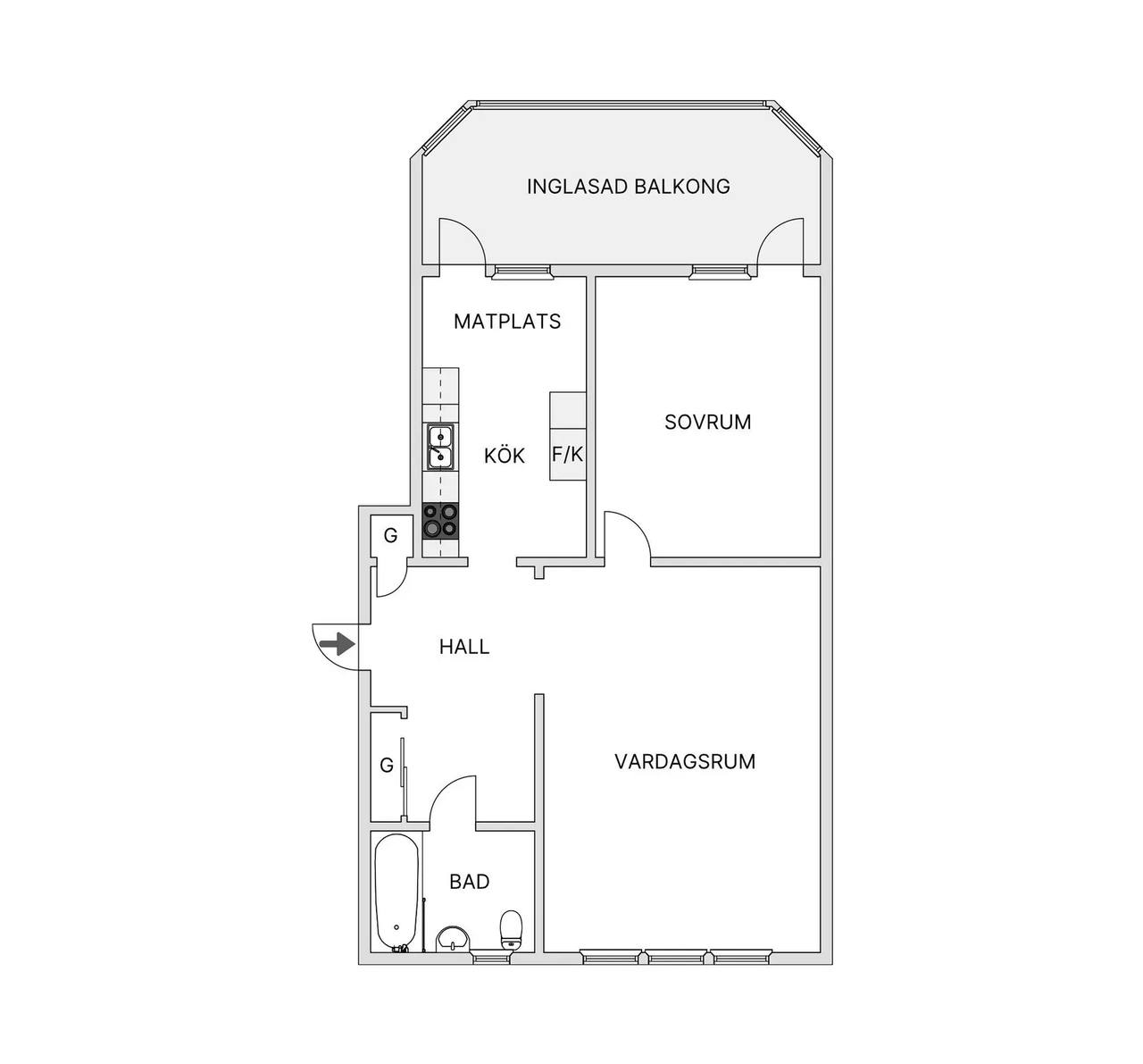 Floor plan for Balladgatan 37