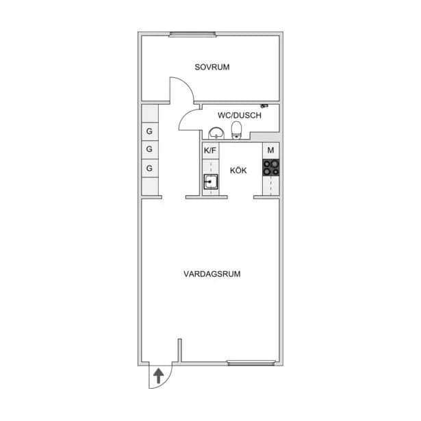 Planritning för Ritargatan 1A