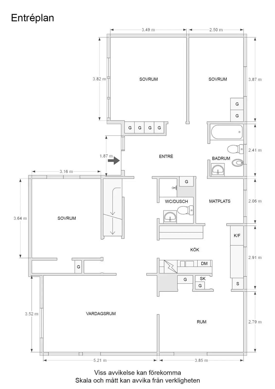 Floor plan for Skogsfridsgatan 15
