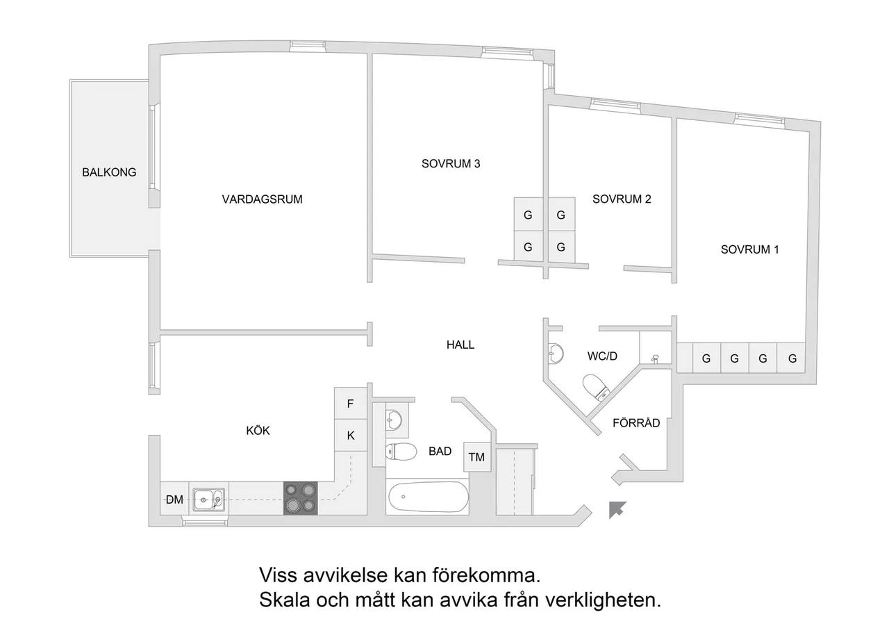 Floor plan for Friherregatan 43