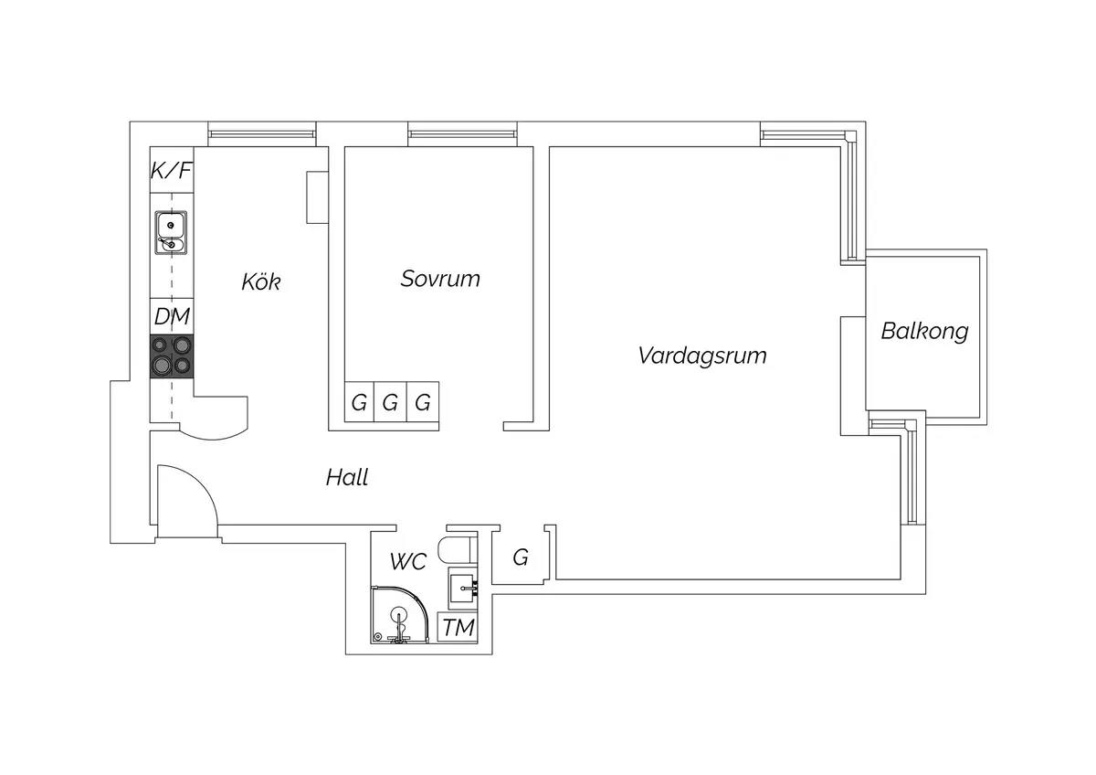 Floor plan for Västra Rönneholmsvägen 64B