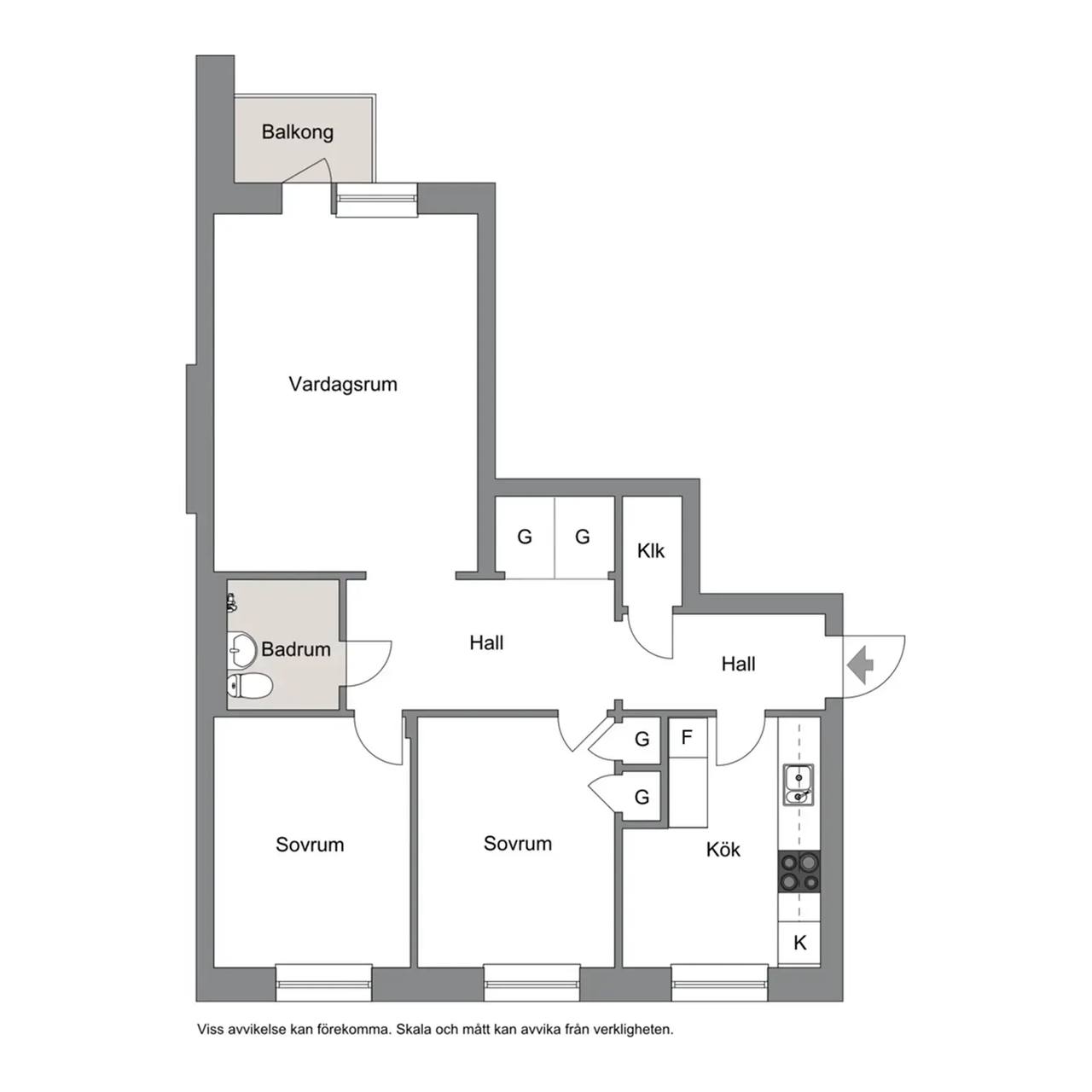 Planritning för Oscar Stjernegatan 5B