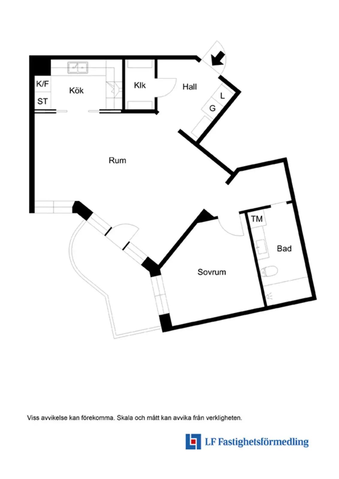 Floor plan for Valborgsgatan 5C