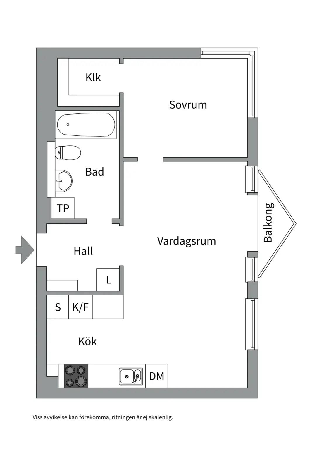 Floor plan for Styrbordsgatan 7