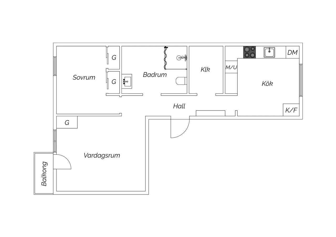 Floor plan for Kvarngatan 29B