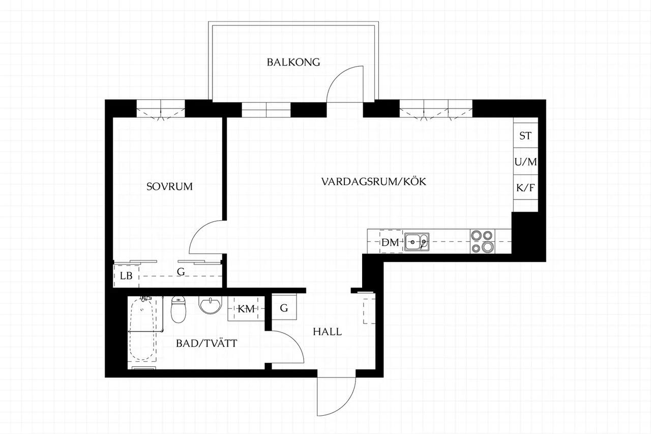 Floor plan for Bondegatan 81D