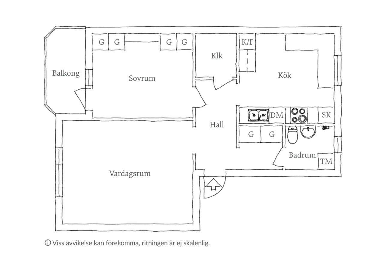 Floor plan for Vantgatan 1B
