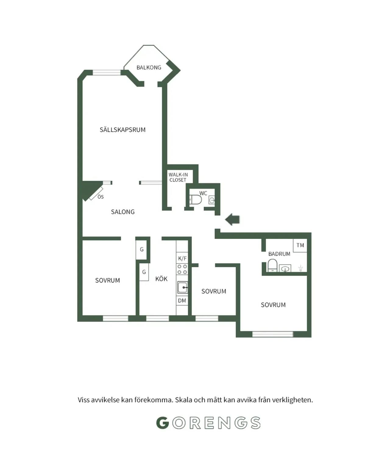 Floor plan for Olaus Petrigatan 4